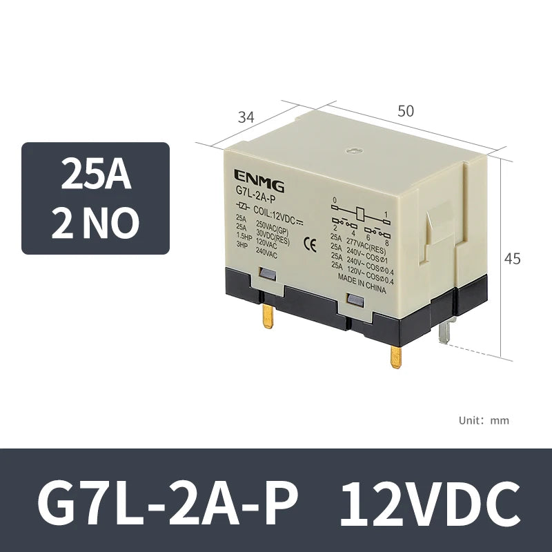 ENMG 25A Intermediate Relay - G7L-2A-BUB, 2 Normally Open Contacts