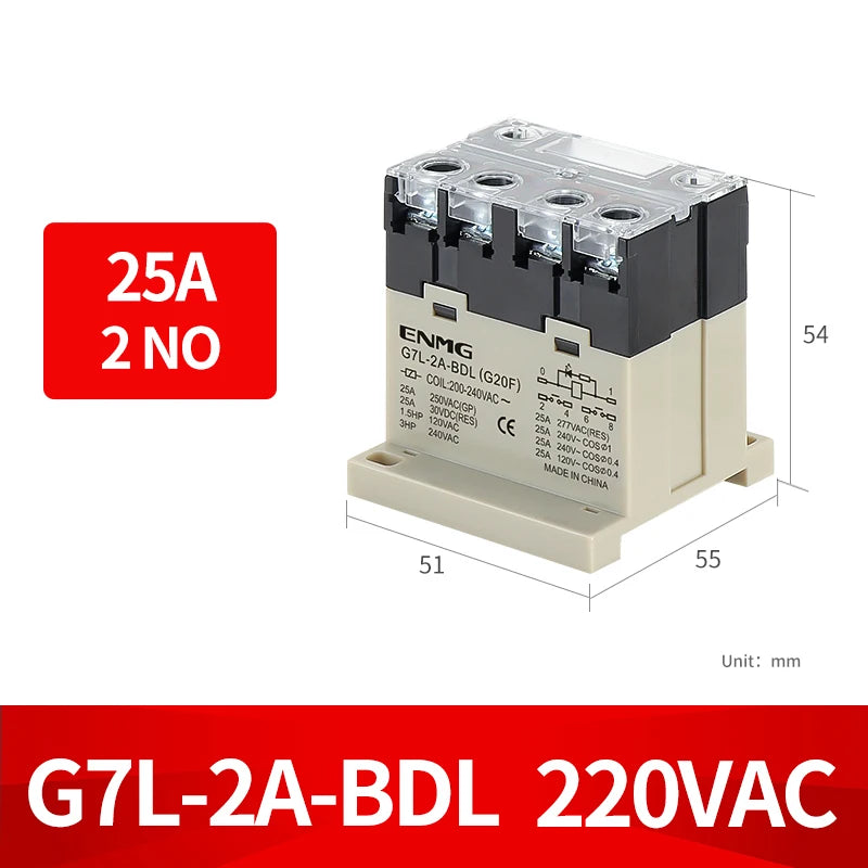 ENMG 25A Intermediate Relay - G7L-2A-BUB, 2 Normally Open Contacts